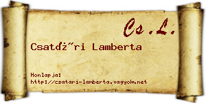 Csatári Lamberta névjegykártya